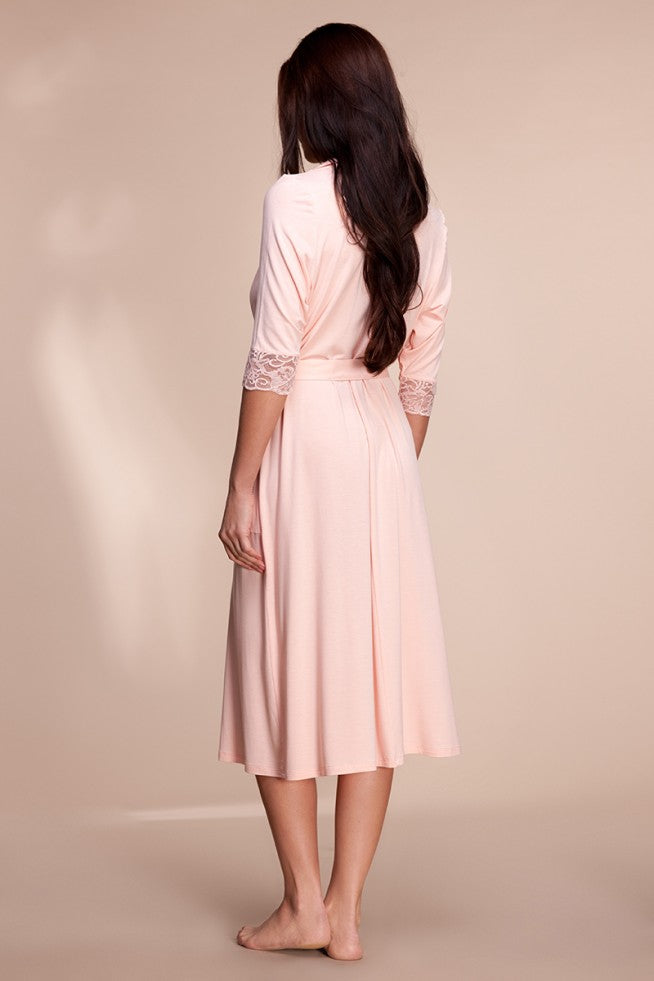 Viscose robe with lace "UNIQUE"