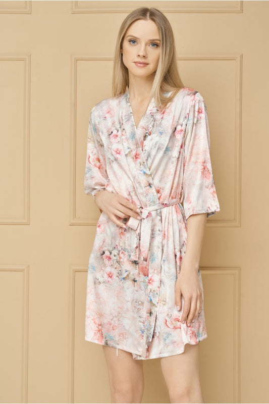 Printed satino robe "COCCO"