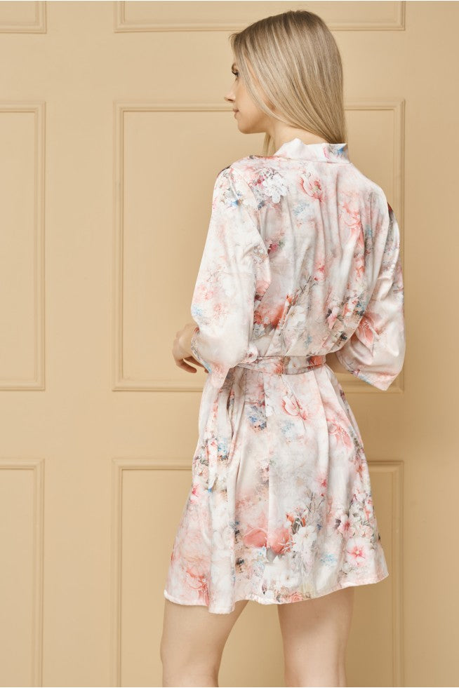 Printed satino robe "COCCO"